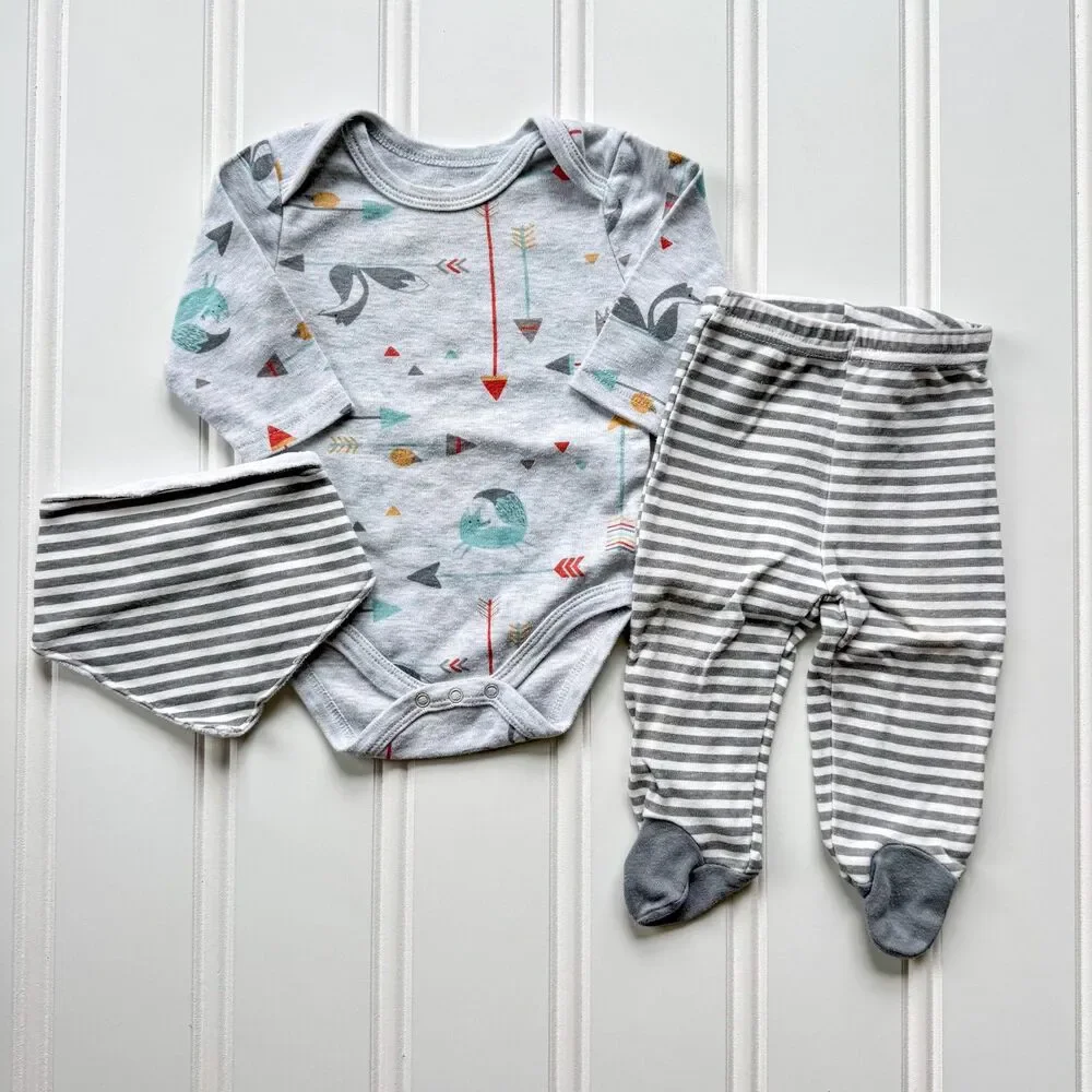 4/$10 - Rene Rofe Fox Baby Long Sleeve Onesie Bodysuit Set / Outfit